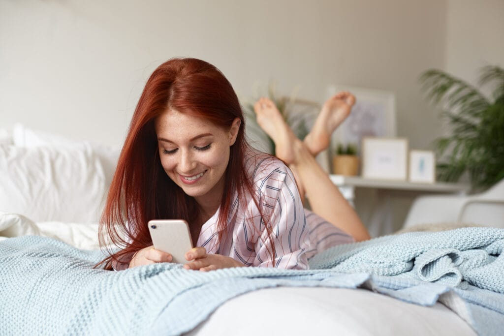 Girl preparing a WhatsApp sexting session