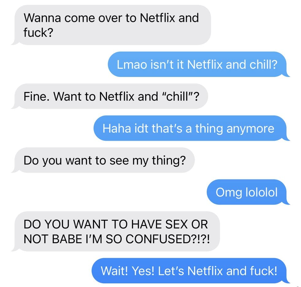 Screenshot sexting message